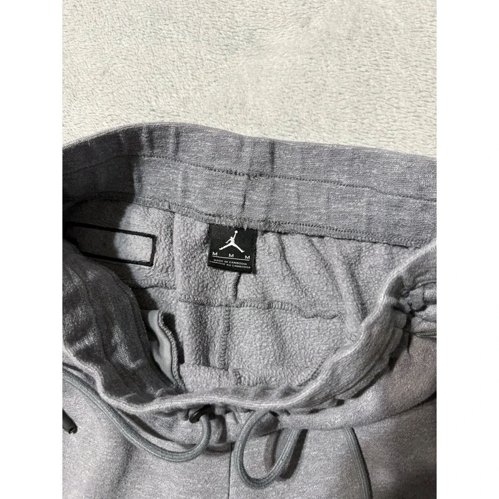 Nike Jordan Joggers Mens Medium Icon Fleece Cuffed Sweatpants 809472 Gray